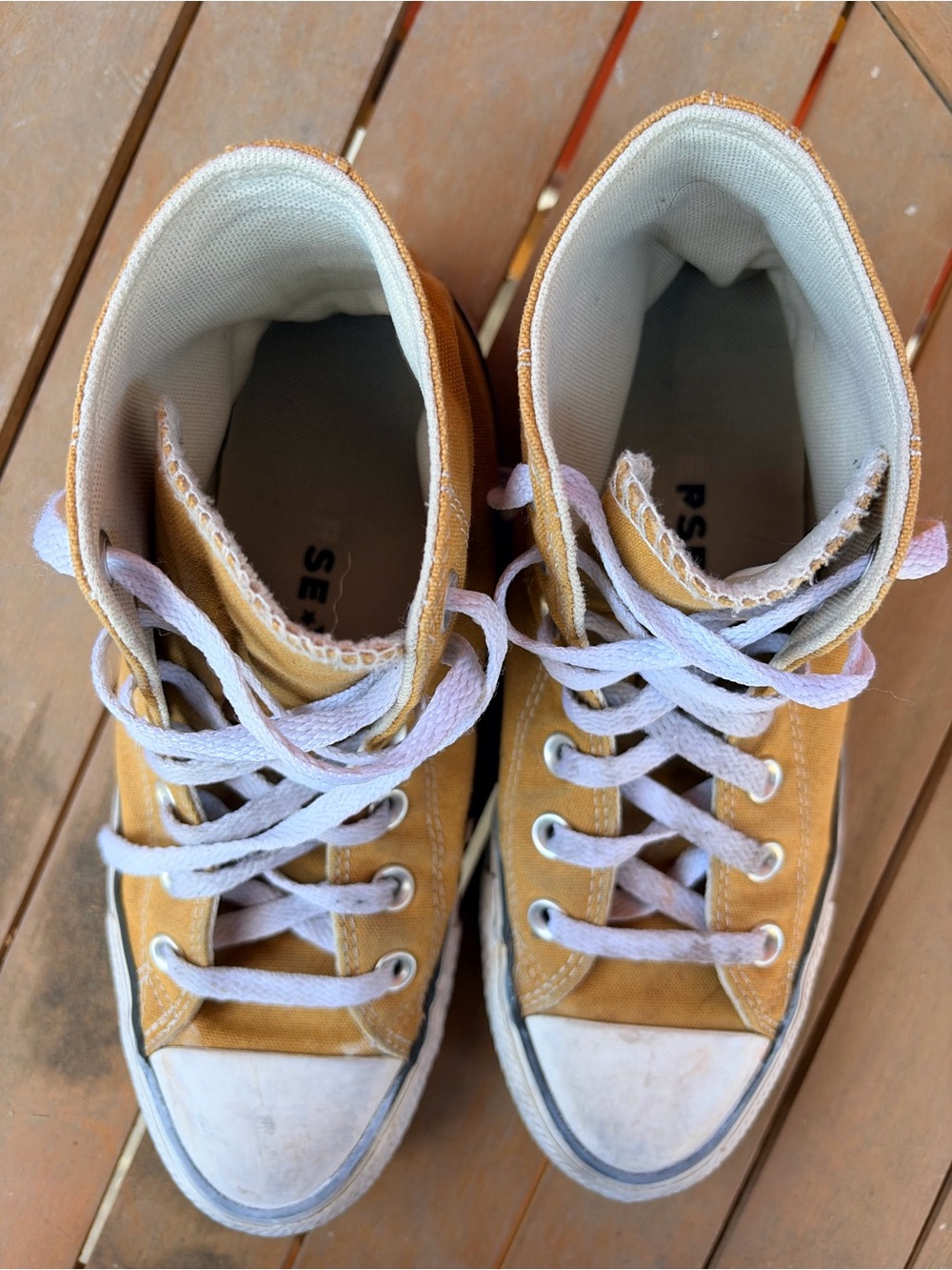 Converse Kids High-Top Sneakers in Mustard Yellow